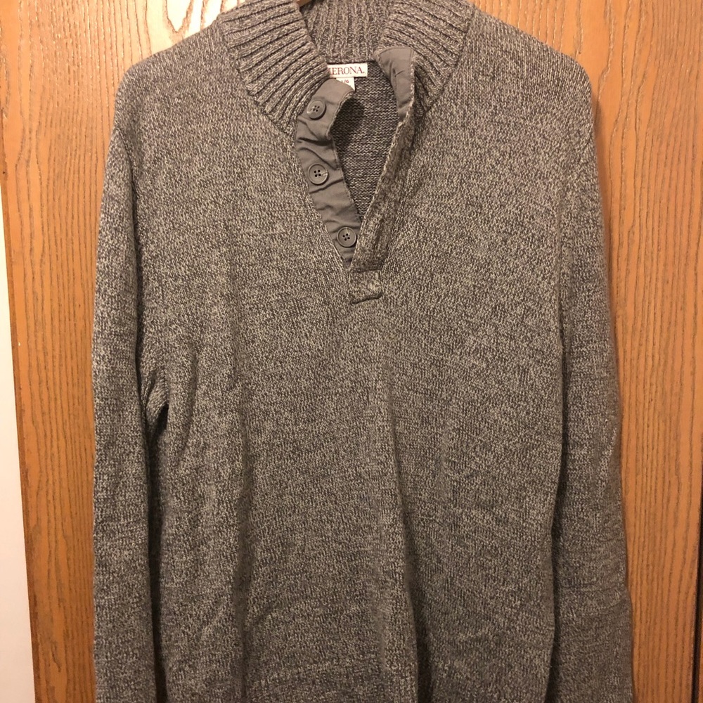 Men’s Merona Henley Long-sleeved Grey Sweater